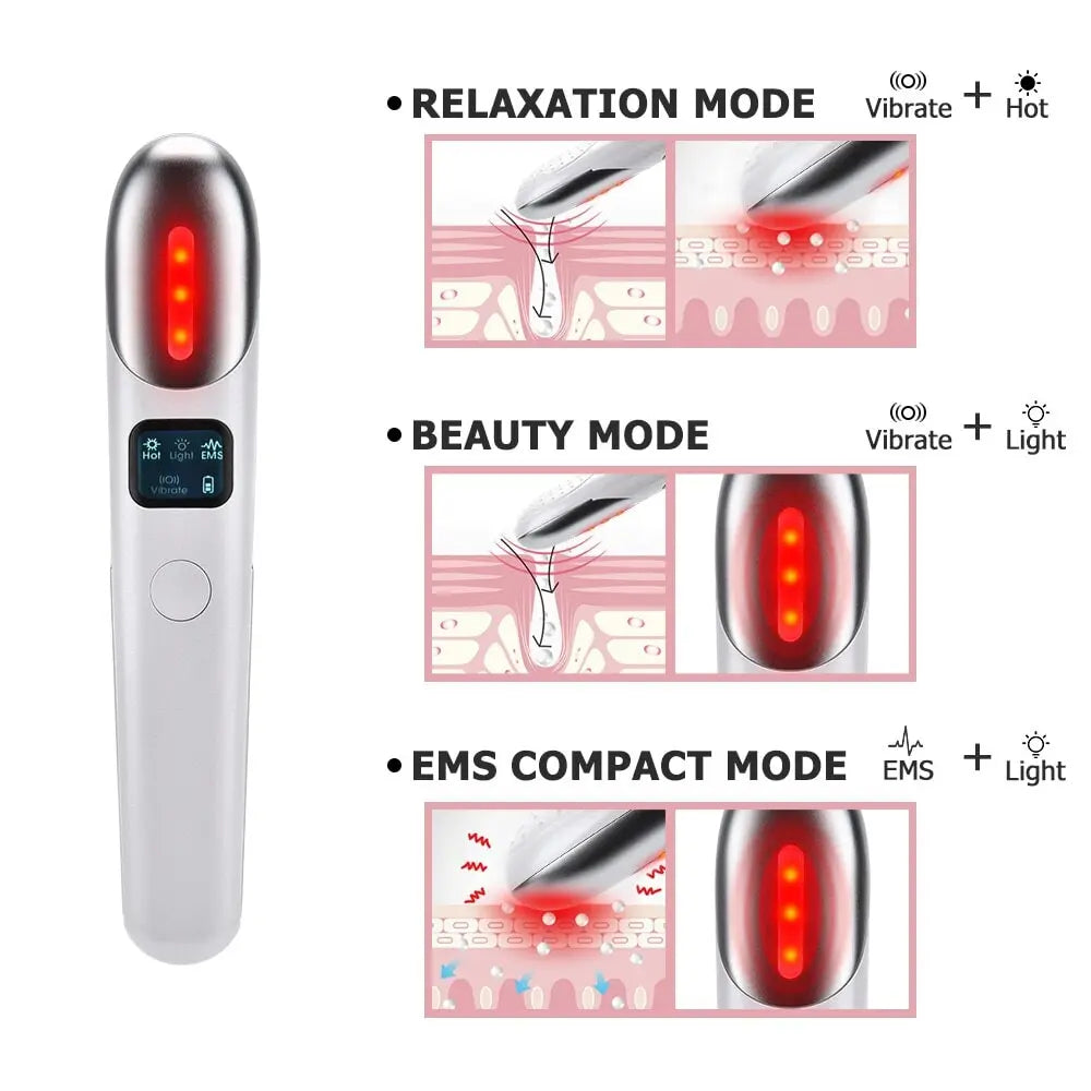 Augenmassagegerät, Mikrostrom Antifalten Massagegerät Wiederaufladbar 3 Massagemodus für Tränensäcke, Dunkle Kreise, Augenringe, Schwellungenn Augenmassagegerät, Mikrostrom Antifalten Massagegerät Wiederaufladbar 3 Massagemodus für Tränensäcke, Dunkle Kreise, Augenringe, Schwellungenn